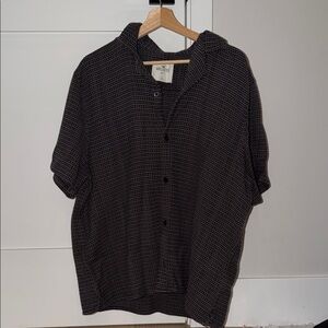 Hollister Dark Gray Patterned Shirt Jacket